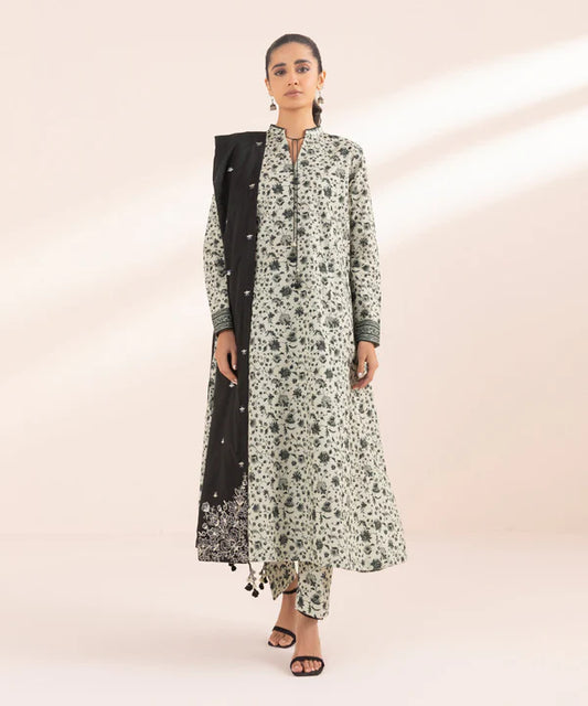 SAPPHIRE | UNSTITCHED 3 PIECE EMBROIDERED LAWN SUIT