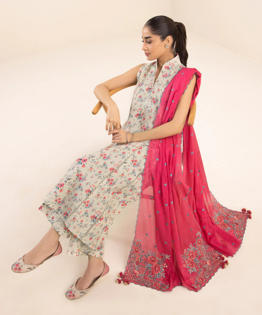 SAPPHIRE | UNSTITCHED 2 PIECE PRINTED CAMBRIC SUIT