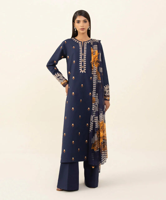 SAPPHIRE | UNSTITCHED 2 PIECE EMBROIDERED CAMBRIC SUIT