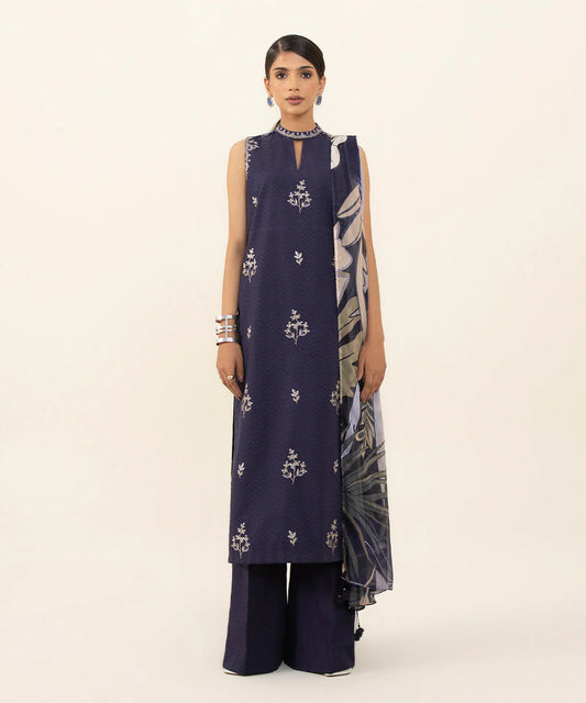 SAPPHIRE | UNSTITCHED 2 PIECE EMBROIDERED CAMBRIC SUIT