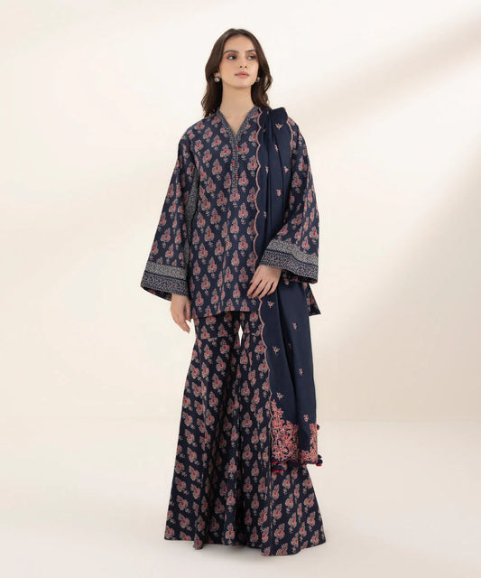 SAPPHIRE | UNSTITCHED 3 PIECE EMBROIDERED LAWN SUIT