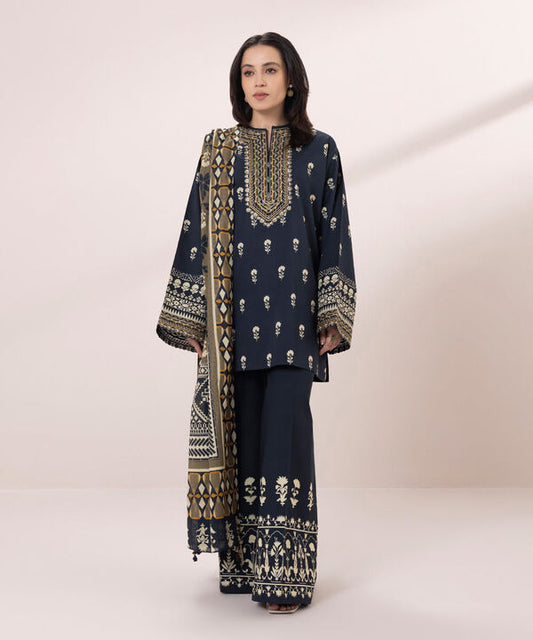SAPPHIRE | UNSTITCHED 3 PIECE EMBROIDERED LAWN SUIT