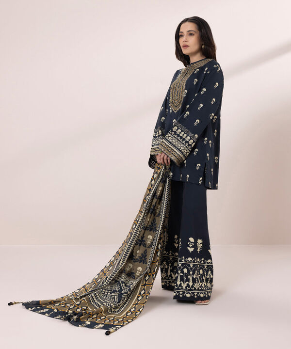 SAPPHIRE | UNSTITCHED 3 PIECE EMBROIDERED LAWN SUIT