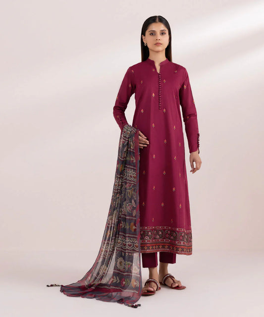SAPPHIRE | UNSTITCHED 3 PIECE EMBROIDERED LAWN SUIT