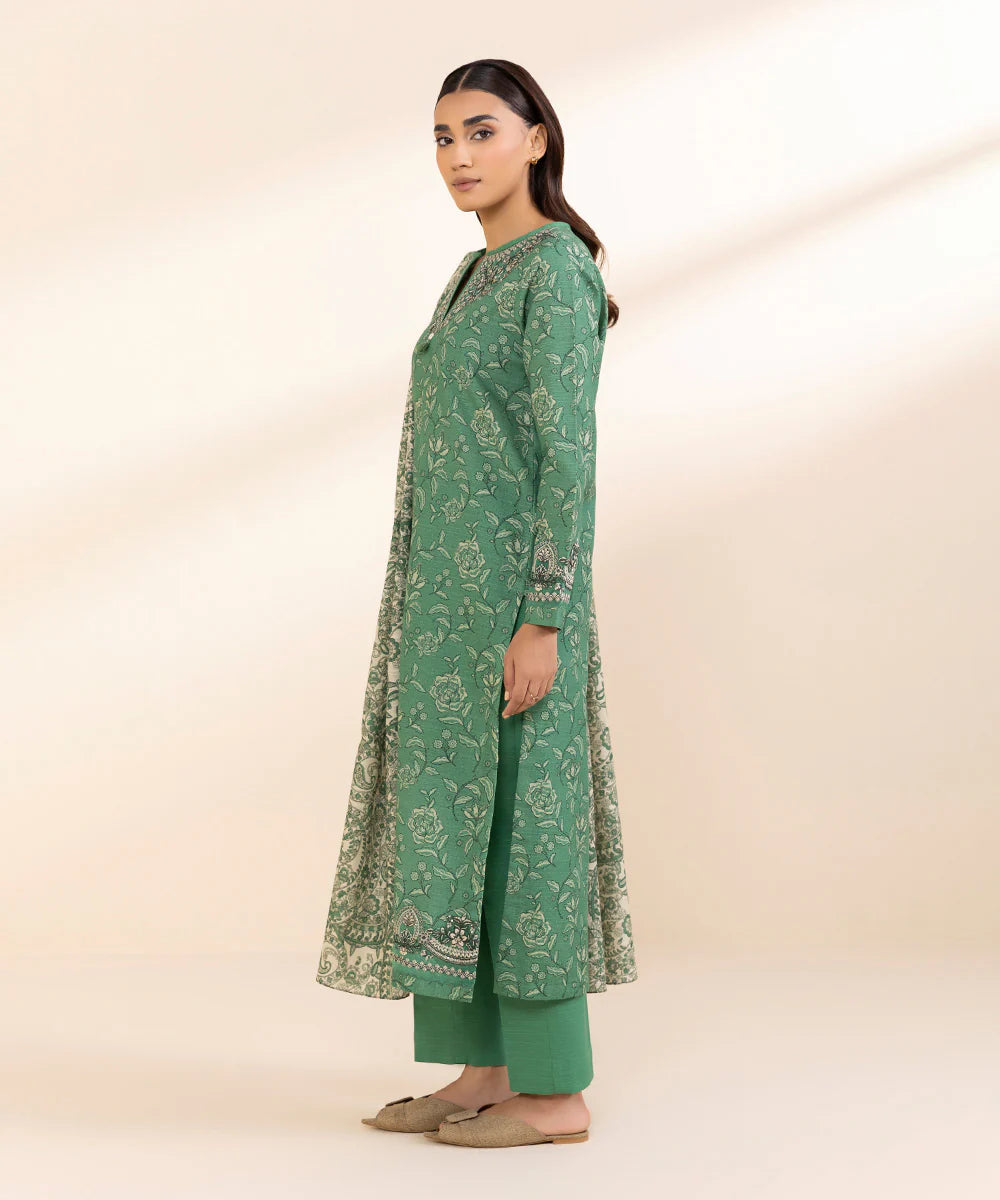 SAPPHIRE | UNSTITCHED 3 PIECE EMBROIDERED LIGHT KHADDAR SUIT