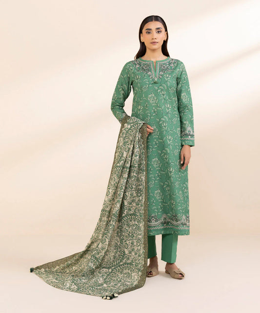 SAPPHIRE | UNSTITCHED 3 PIECE EMBROIDERED LIGHT KHADDAR SUIT