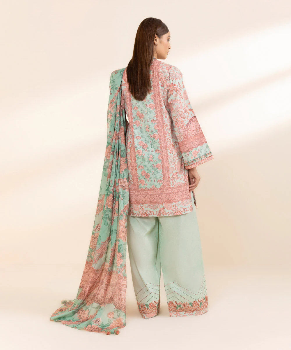 SAPPHIRE | UNSTITCHED 3 PIECE EMBROIDERED COTTON SUIT