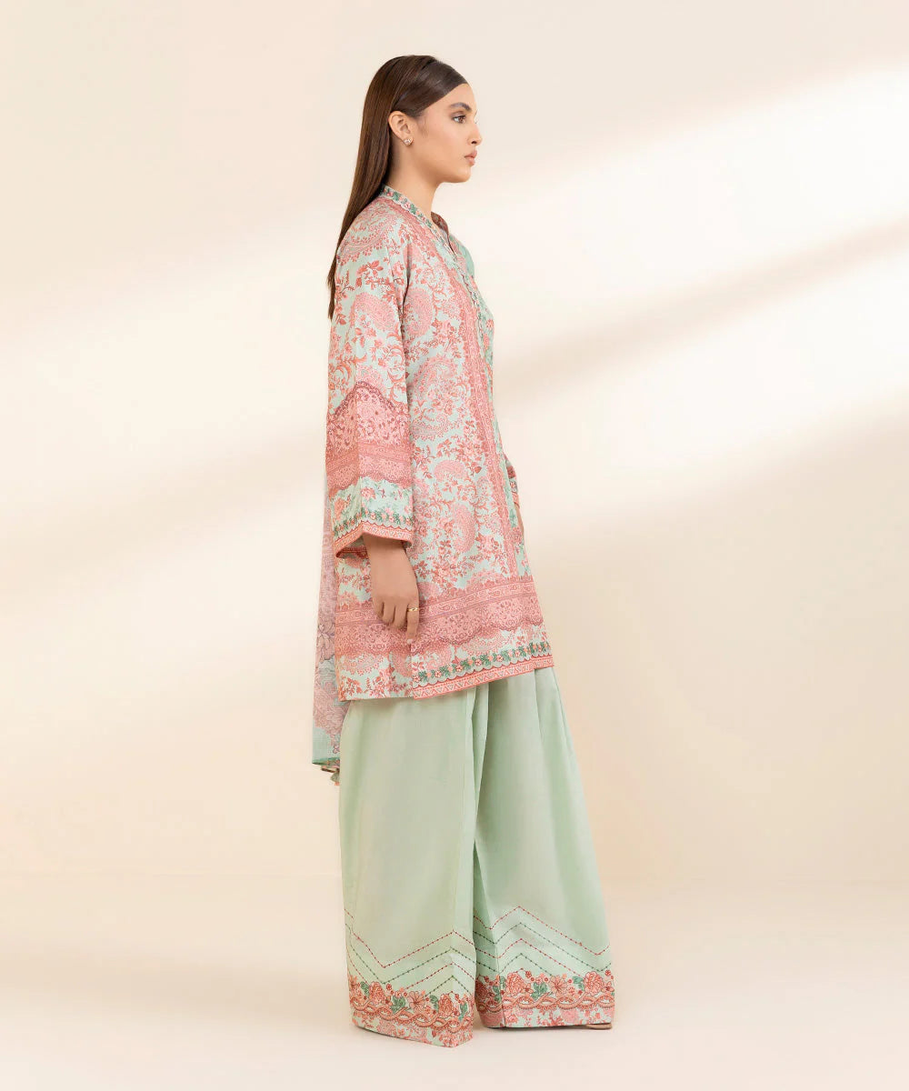 SAPPHIRE | UNSTITCHED 3 PIECE EMBROIDERED COTTON SUIT