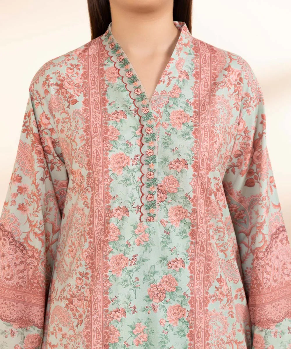 SAPPHIRE | UNSTITCHED 3 PIECE EMBROIDERED COTTON SUIT