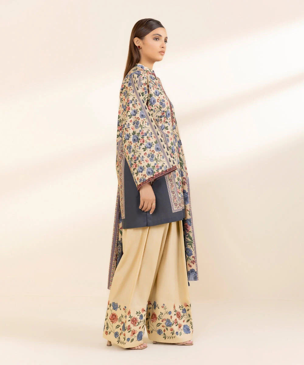 SAPPHIRE | UNSTITCHED 3 PIECE EMBROIDERED COTTON SUIT