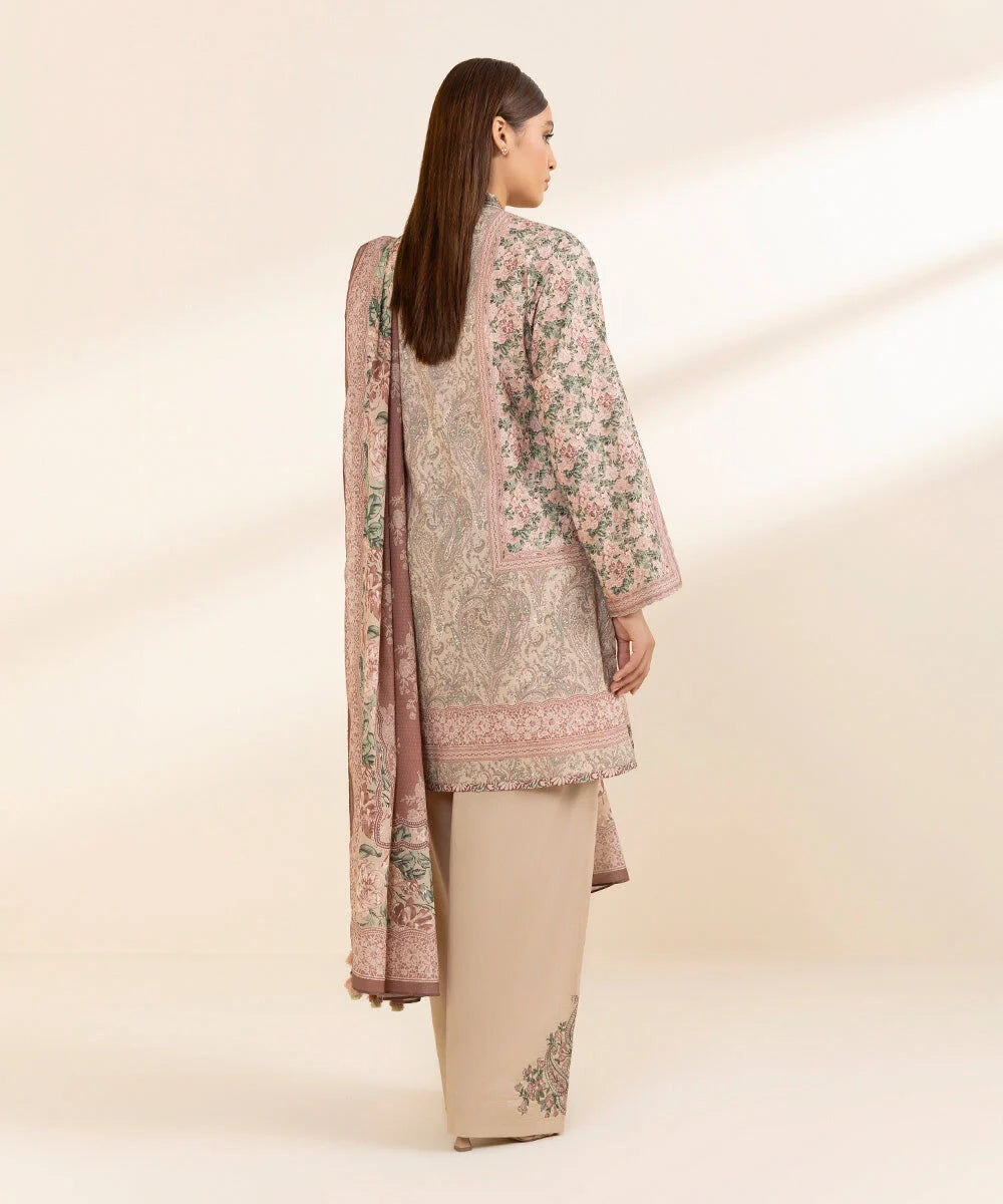 SAPPHIRE | UNSTITCHED 3 PIECE EMBROIDERED COTTON SUIT