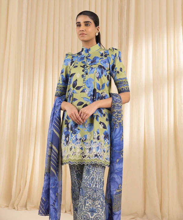 SAPPHIRE | UNSTITCHED 3 PIECE EMBROIDERED LAWN SUIT