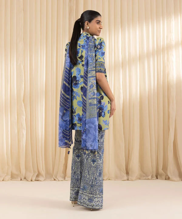 SAPPHIRE | UNSTITCHED 3 PIECE EMBROIDERED LAWN SUIT