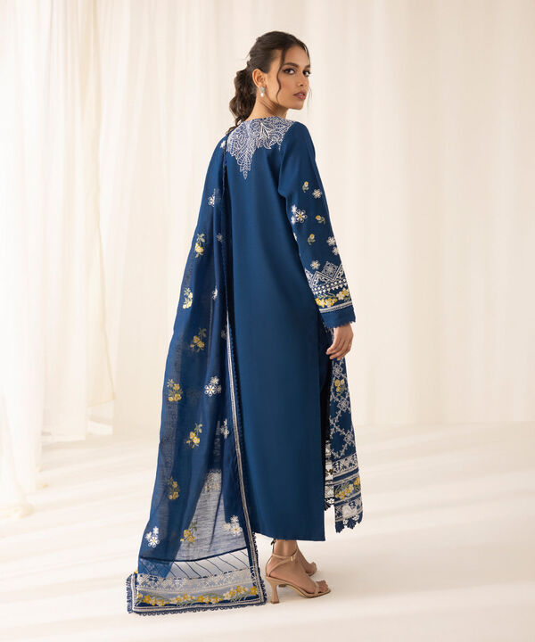 SAPPHIRE | UNSTITCHED 3 PIECE - EMBROIDERED COTTON KARANDI SUIT