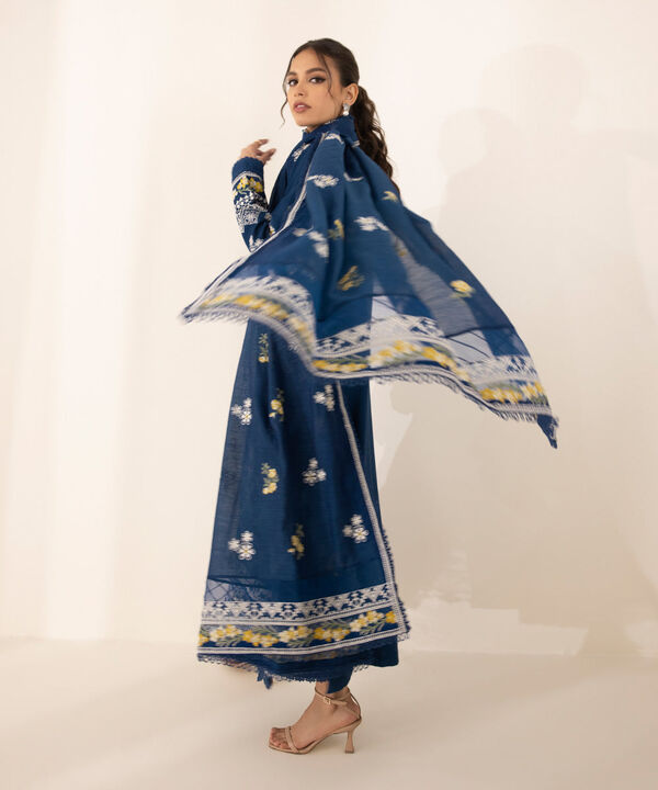 SAPPHIRE | UNSTITCHED 3 PIECE - EMBROIDERED COTTON KARANDI SUIT