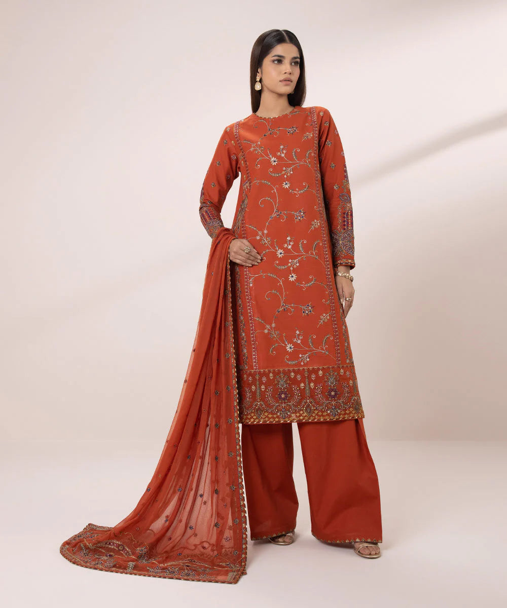 SAPPHIRE | UNSTITCHED 3 PIECE EMBROIDERED CAMBRIC SUIT