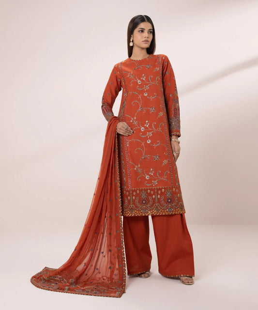 SAPPHIRE | UNSTITCHED 3 PIECE EMBROIDERED CAMBRIC SUIT