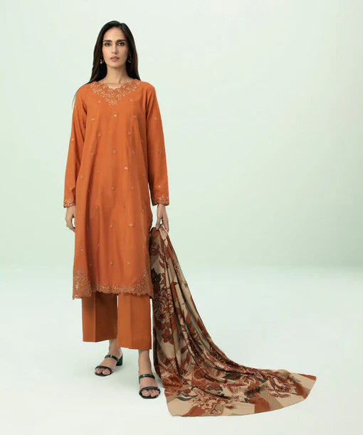 SAPPHIRE | UNSTITCHED 3 PIECE EMBROIDERED LINEN SUIT