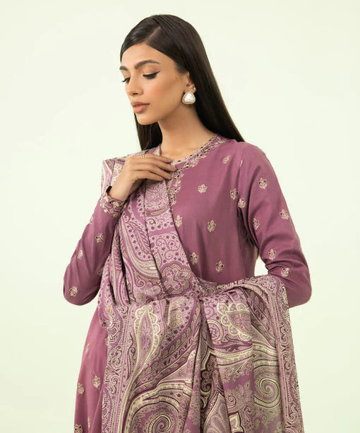 SAPPHIRE | UNSTITCHED 3 PIECE EMBROIDERED LINEN SUIT