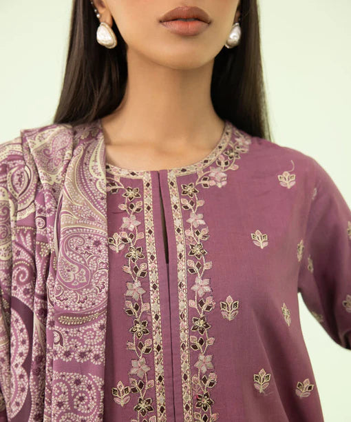 SAPPHIRE | UNSTITCHED 3 PIECE EMBROIDERED LINEN SUIT