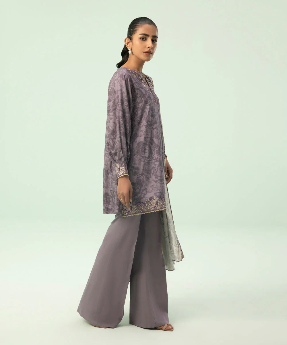 SAPPHIRE | UNSTITCHED 3 PIECE EMBROIDERED LINEN SUIT