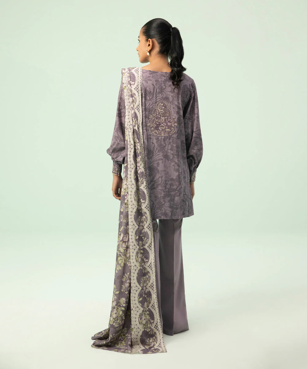 SAPPHIRE | UNSTITCHED 3 PIECE EMBROIDERED LINEN SUIT