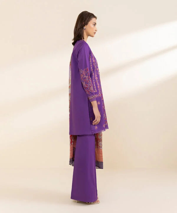 SAPPHIRE | UNSTITCHED 3 PIECE EMBROIDERED COTTON SUIT