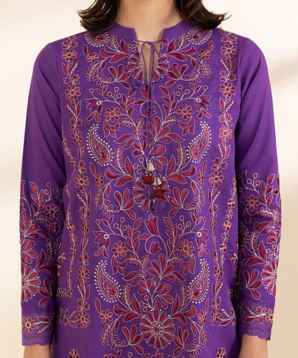 SAPPHIRE | UNSTITCHED 3 PIECE EMBROIDERED COTTON SUIT