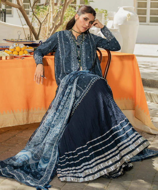SAPPHIRE | UNSTITCHED 3 PIECE EMBROIDERED LAWN SUIT