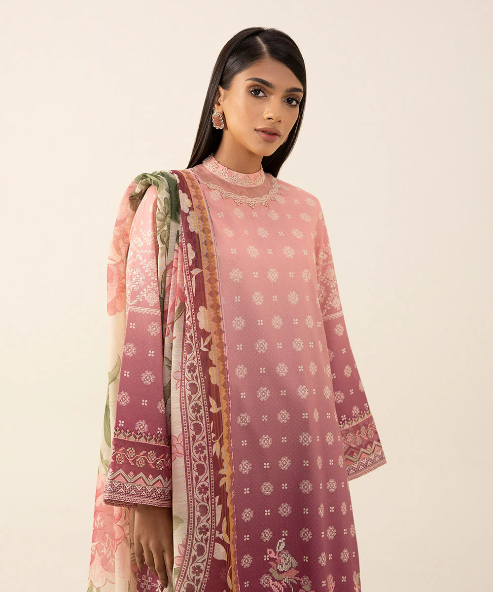 SAPPHIRE | UNSTITCHED 3 PIECE EMBROIDERED DOBBY SUIT