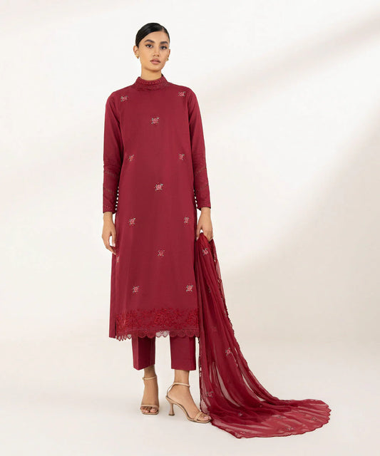 SAPPHIRE | UNSTITCHED 3 PIECE EMBROIDERED LAWN SUIT