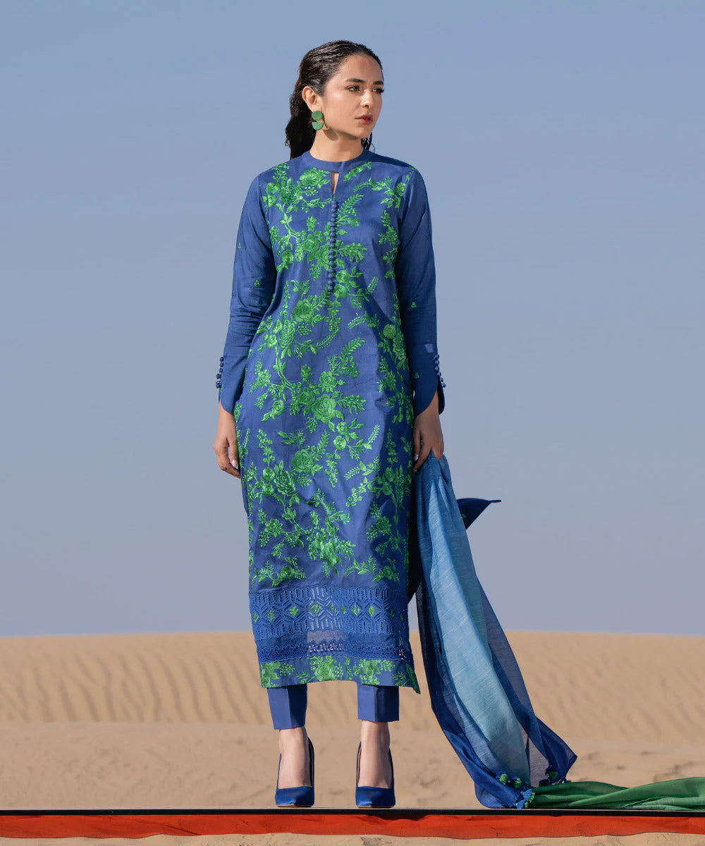 SAPPHIRE | UNSTITCHED 3 PIECE EMBROIDERED JACQUARD SUIT