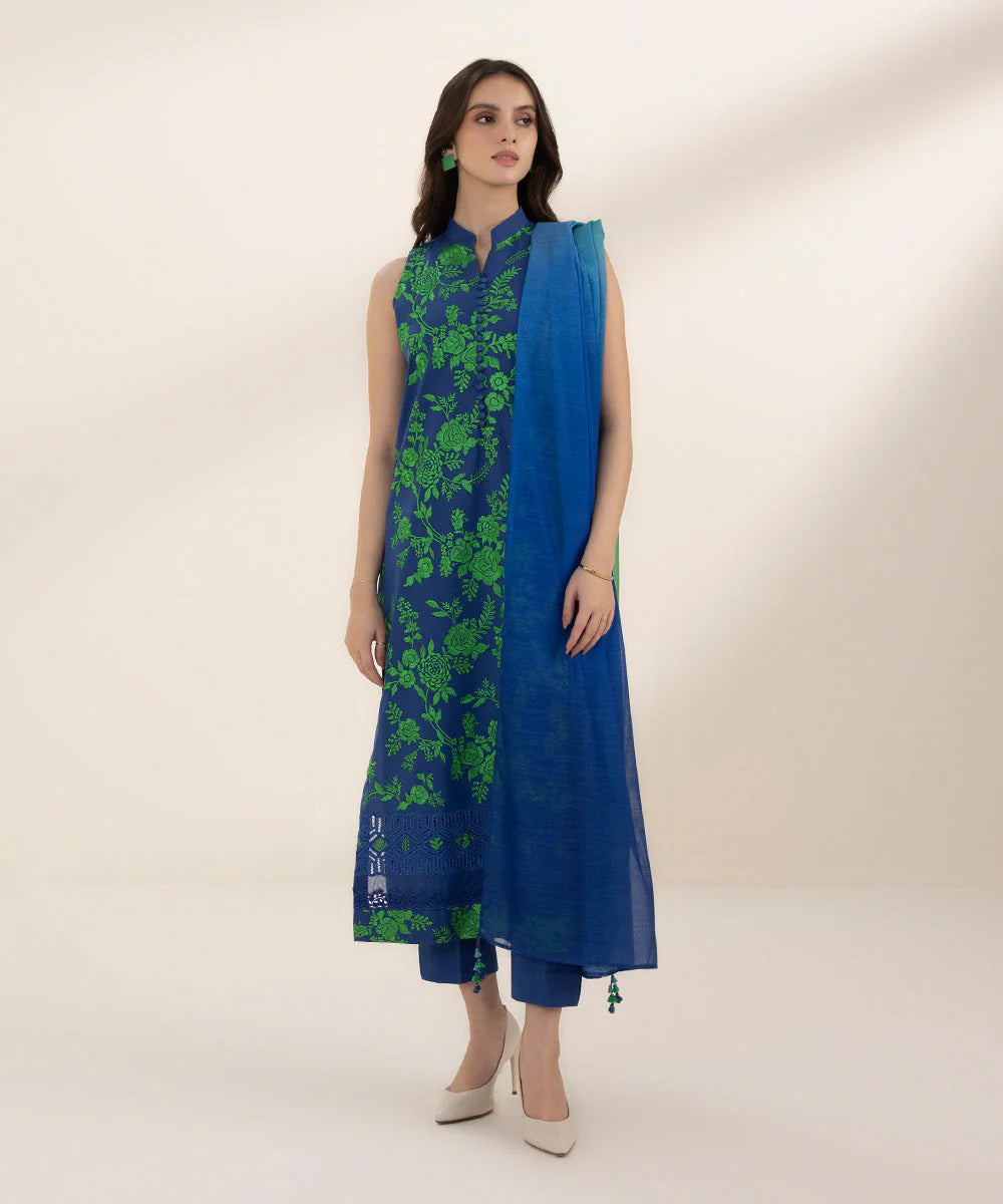 SAPPHIRE | UNSTITCHED 3 PIECE EMBROIDERED JACQUARD SUIT