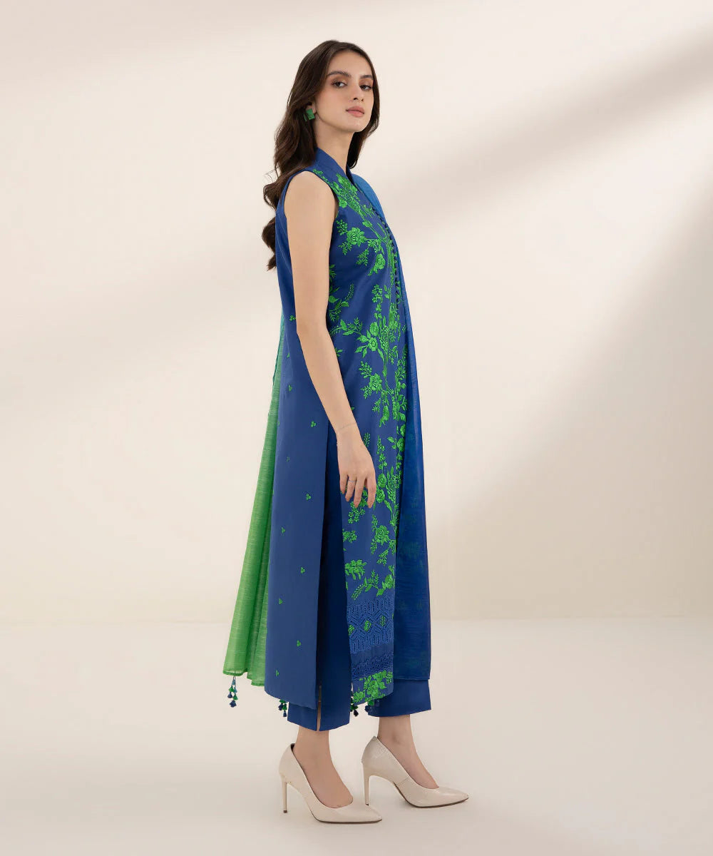 SAPPHIRE | UNSTITCHED 3 PIECE EMBROIDERED JACQUARD SUIT