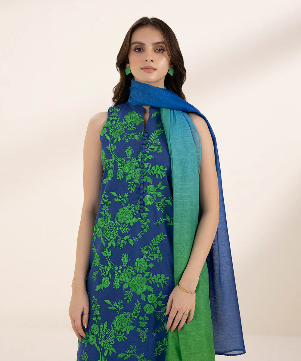 SAPPHIRE | UNSTITCHED 3 PIECE EMBROIDERED JACQUARD SUIT