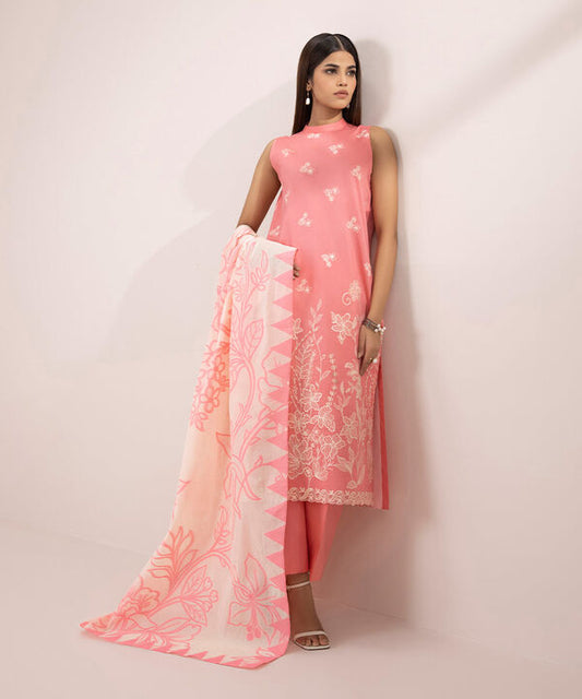 SAPPHIRE | UNSTITCHED 3 PIECE EMBROIDERED CAMBRIC SUIT