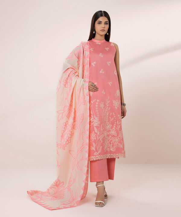 SAPPHIRE | UNSTITCHED 3 PIECE EMBROIDERED CAMBRIC SUIT