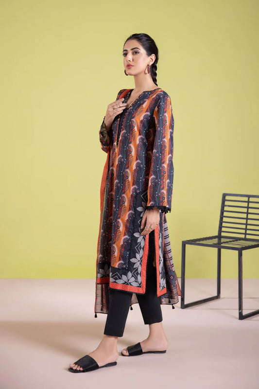 Sapphire | Unstitched 3Pc Printed Khaddar Suit | U3P-WS23R9-36