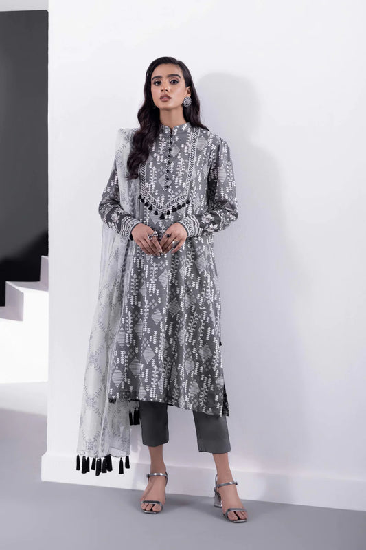 Sapphire | Unstitched 3Pc Printed Khaddar Suit | U3P-WS23R9-38