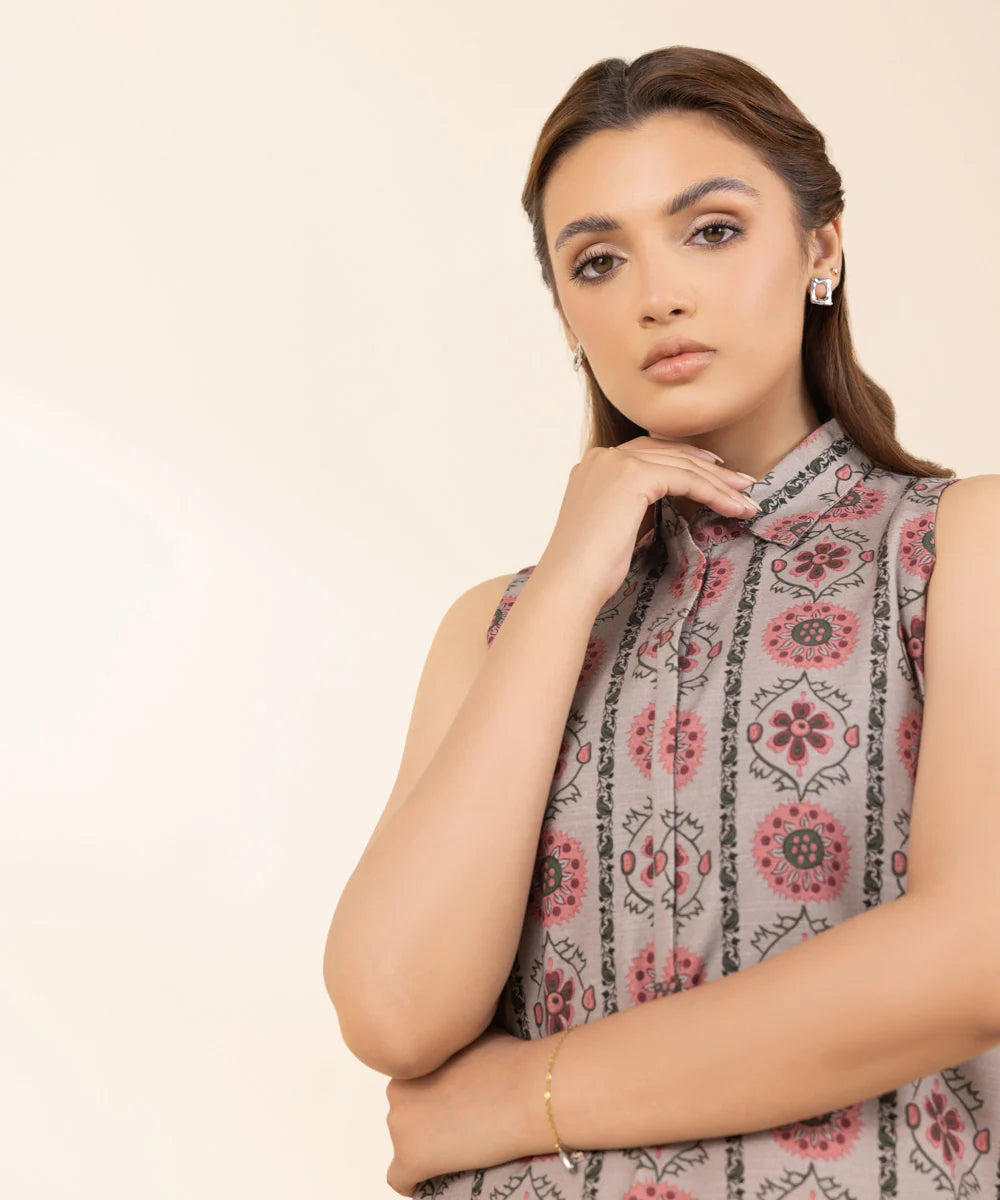 SAPPHIRE | UNSTITCHED 1 PIECE PRINTED LIGHT KHADDAR SHIRT