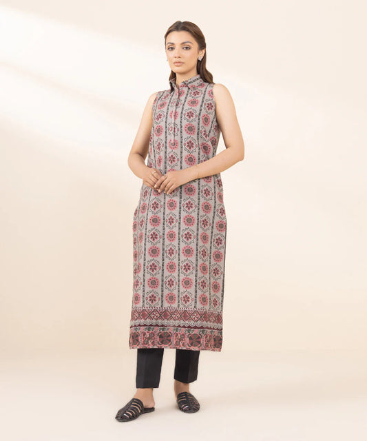 SAPPHIRE | UNSTITCHED 1 PIECE PRINTED LIGHT KHADDAR SHIRT