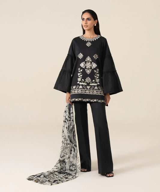 Sapphire | Unstitched 3 Piece - Embroidered Cambric Suit