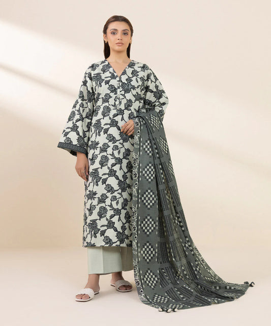 SAPPHIRE | UNSTITCHED 2 PIECE PRINTED KHADDAR SUIT