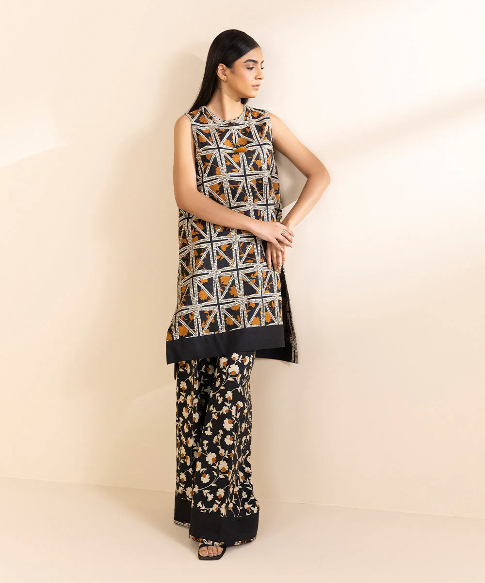 SAPPHIRE | UNSTITCHED 2 PIECE PRINTED CAMBRIC SUIT