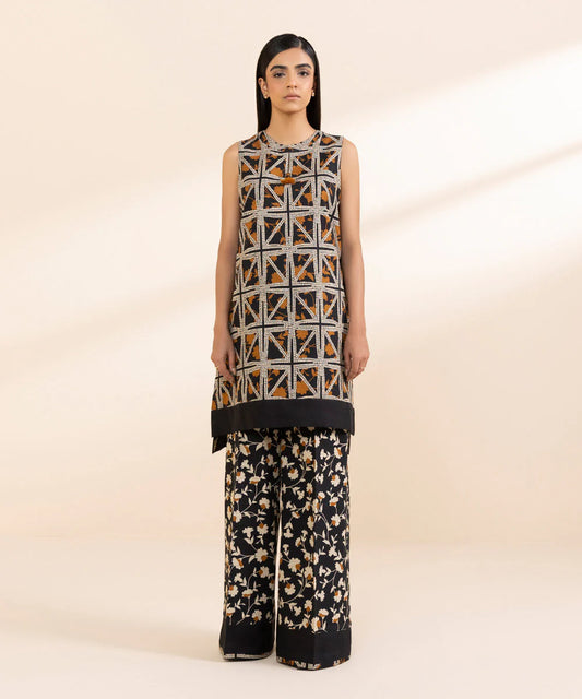 SAPPHIRE | UNSTITCHED 2 PIECE PRINTED CAMBRIC SUIT