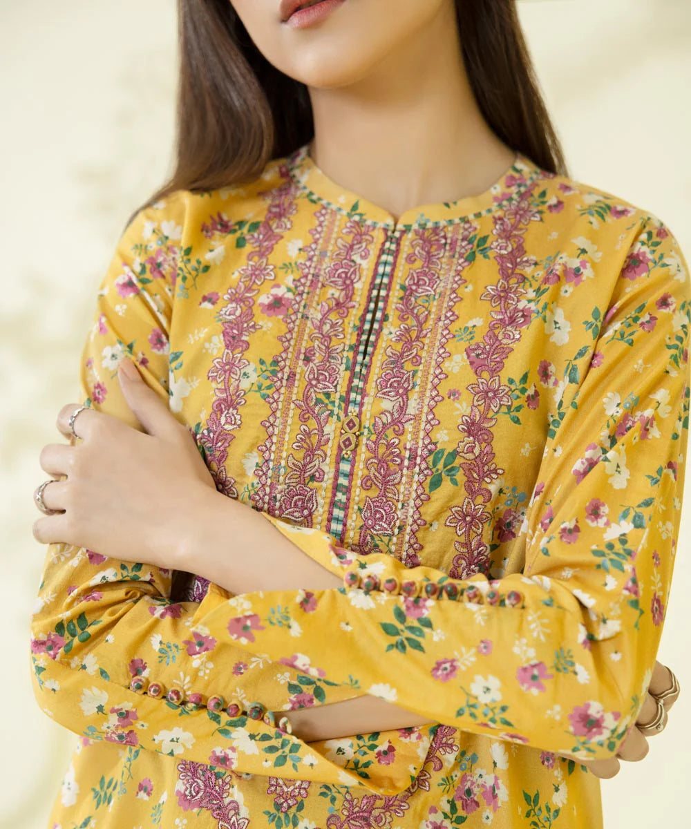 Sapphire | Unstitched 2Pc Printed Embroidered Lawn - Shirt & Trouser