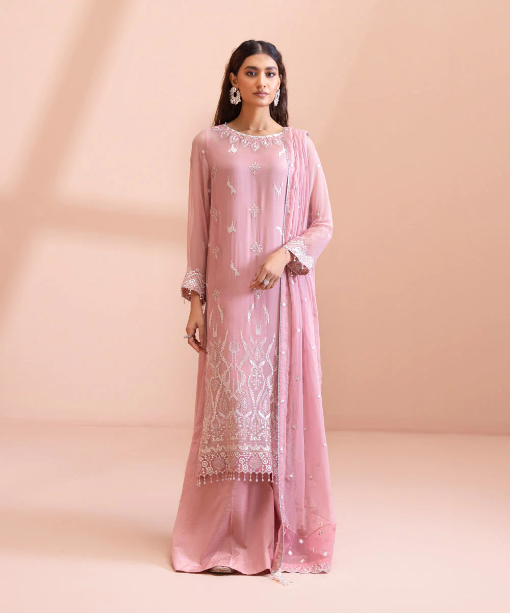 Sapphire LUXE | 3 Piece Unstitched Dyed Embroidered Blended Chiffon Suit | 3FE-LX23V1-11