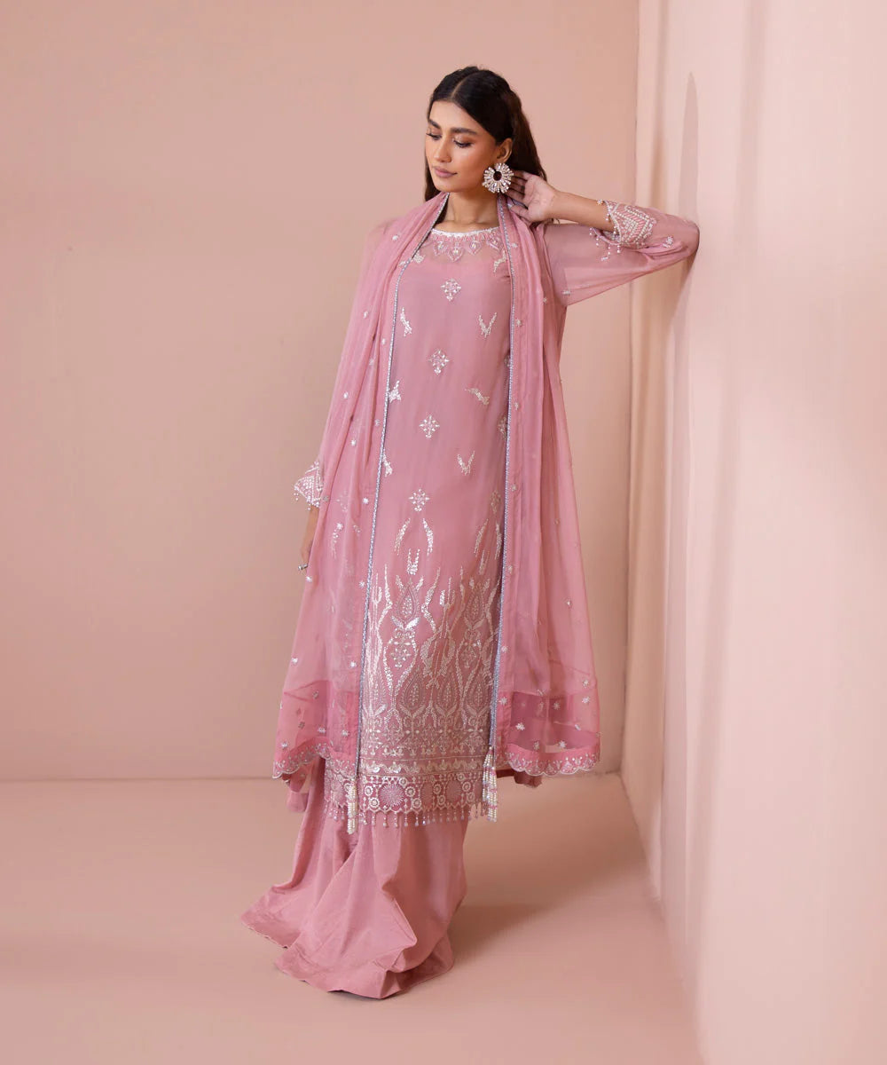 Sapphire LUXE | 3 Piece Unstitched Dyed Embroidered Blended Chiffon Suit | 3FE-LX23V1-11