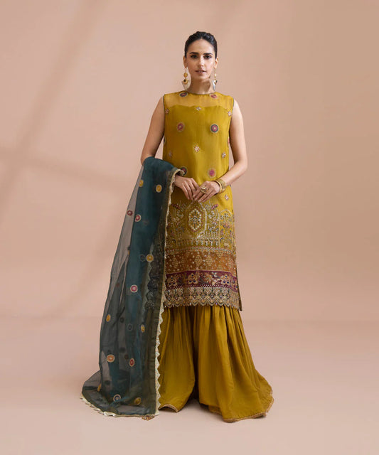 Sapphire LUXE | 3 Piece Unstitched Dyed Embroidered Blended Organza Suit | 3FE-LX23V1-4