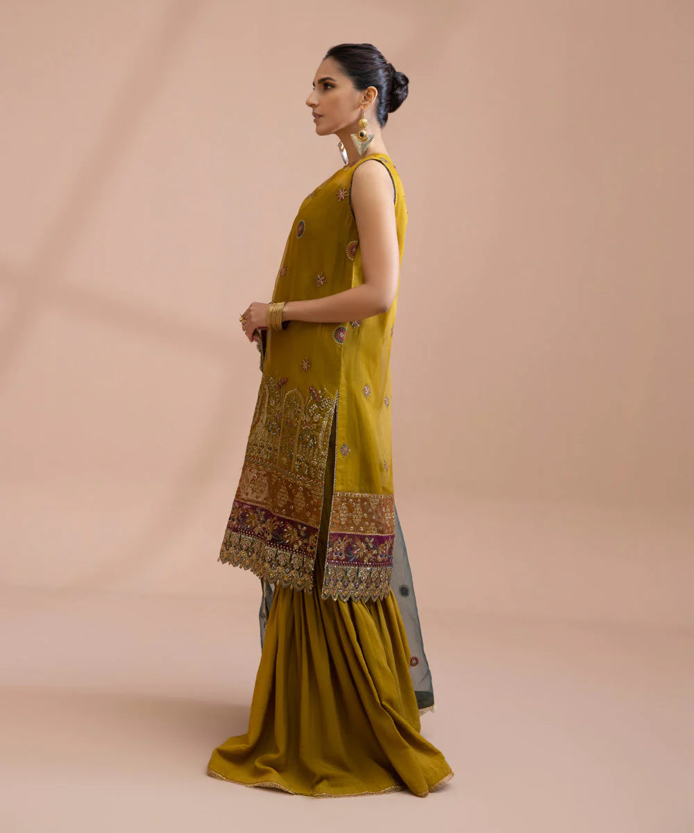 Sapphire LUXE | 3 Piece Unstitched Dyed Embroidered Blended Organza Suit | 3FE-LX23V1-4